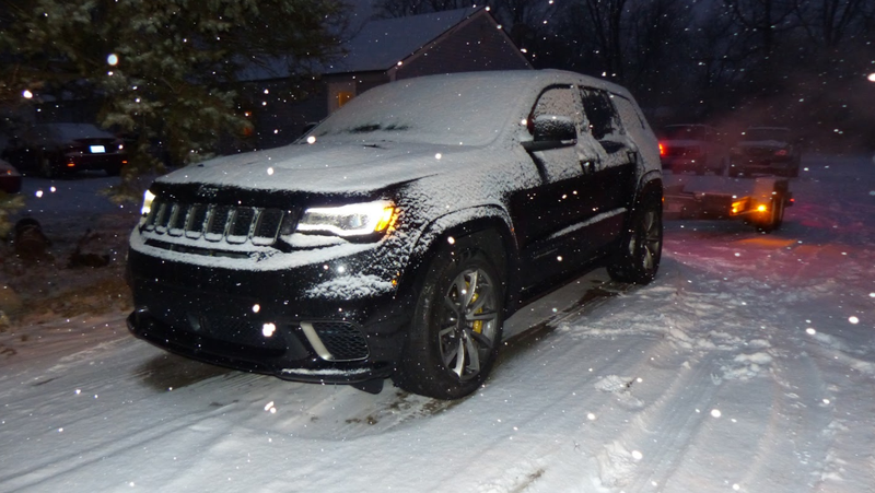 Illustration for article titled Towing An Old Jeep Through An Ice Storm With A 707 HP Jeep Grand Cherokee Trackhawk Was Truly Terrifying